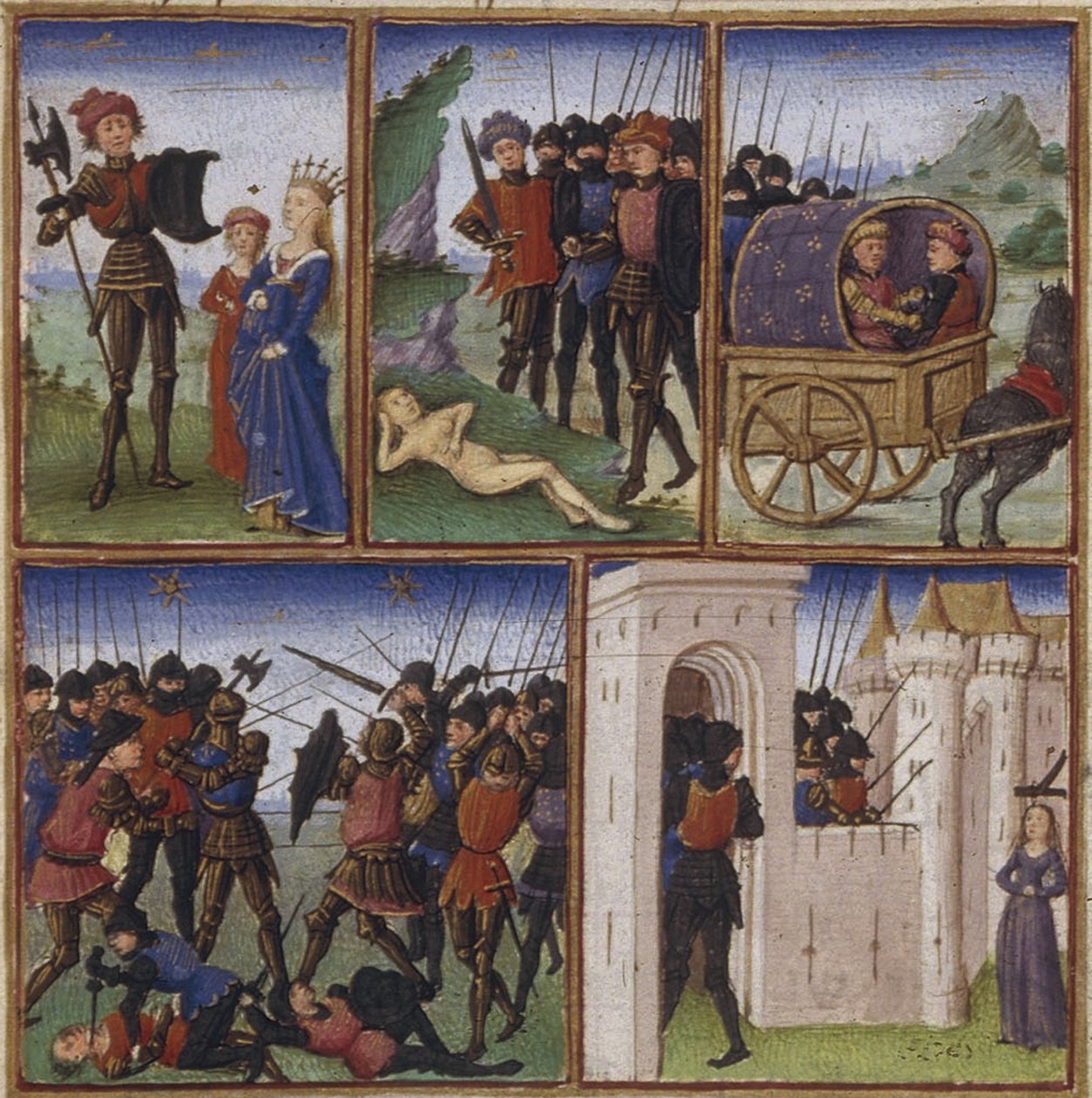 Illustration til eposet Æneiden af Virgil, 1450-1499 af Coëtivy Master