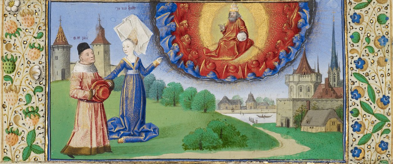 Filosofi, der instruerer Boethius om Guds rolle, ca 1465 af Coëtivy Master
