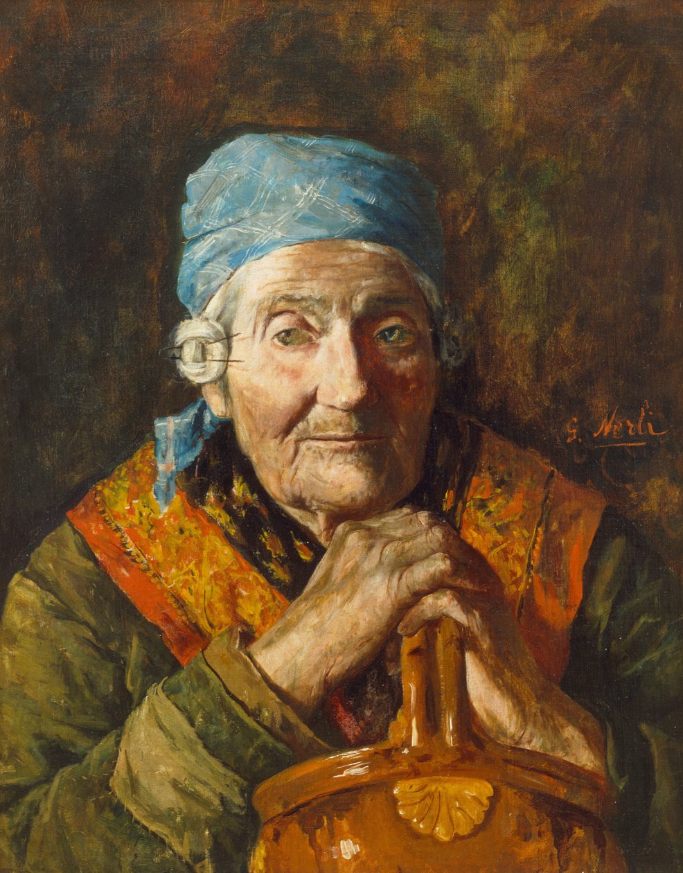 En gammel kvinde (studie) af Count Girolamo Pieri Nerli