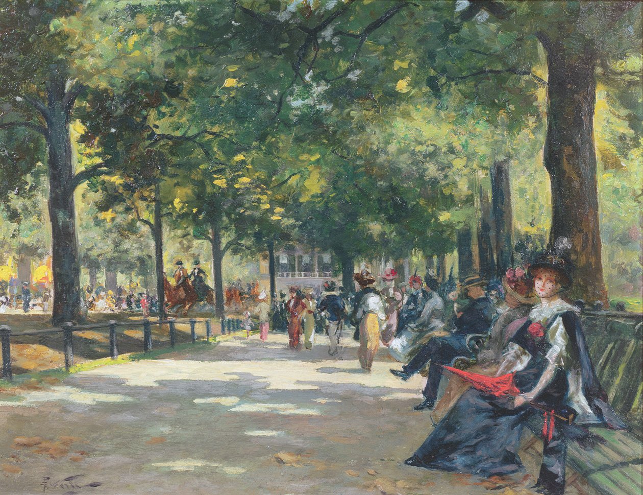 Elegante figurer, Rotten Row, Hyde Park, London af Count Girolamo Pieri Nerli