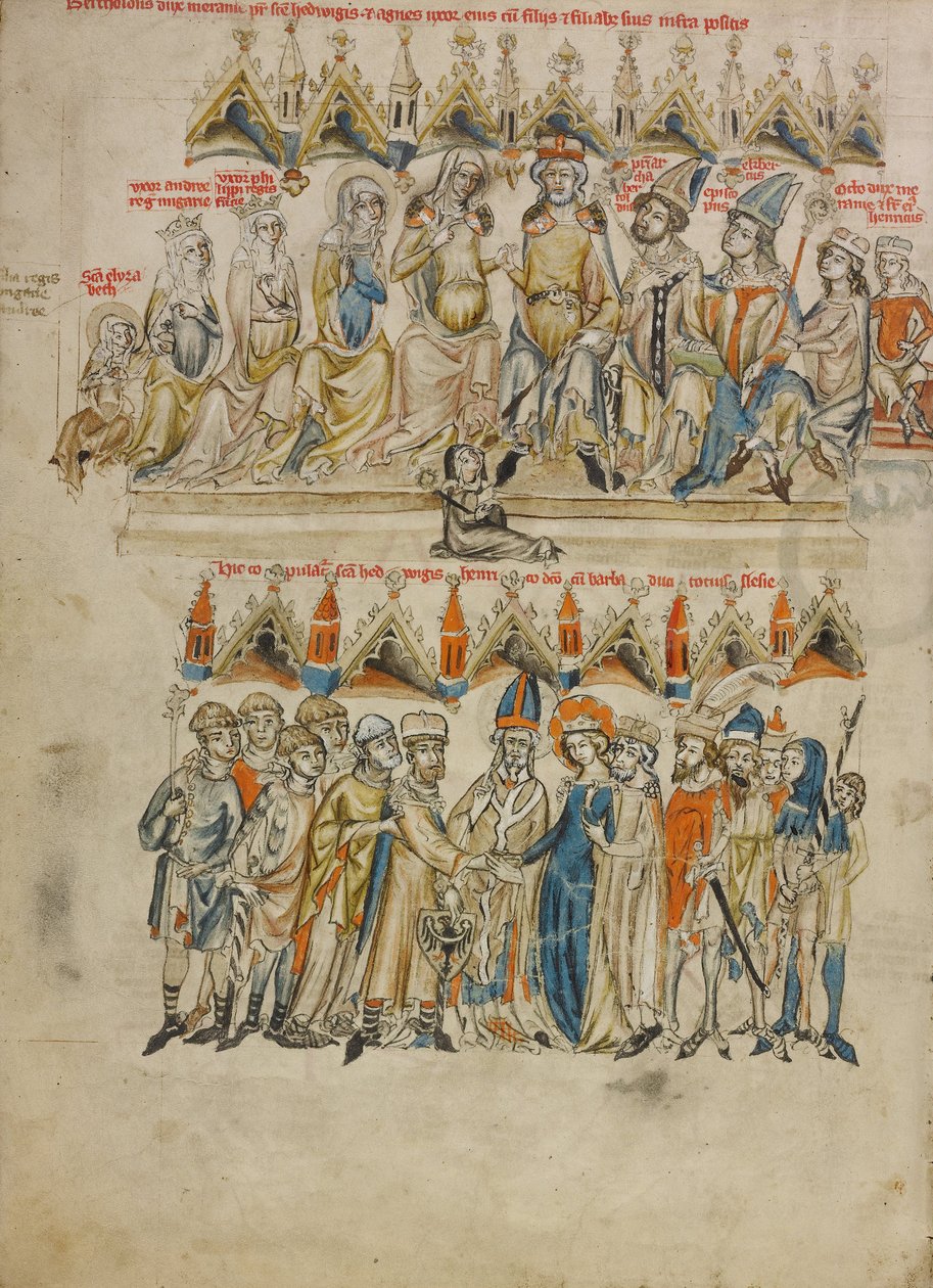 Familie af Berthold IV af Merania. Hedwig og Heinrichs ægteskab, 1353 af Court workshop of Duke Ludwig I