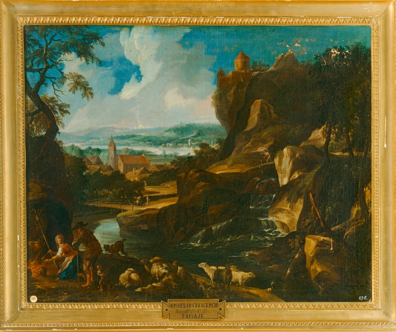 "Landskab med landsby af Crescenzio Onofri