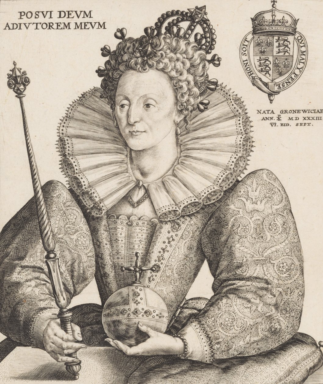 Dronning Elizabeth I, 1592. af Crispijn de Passe I