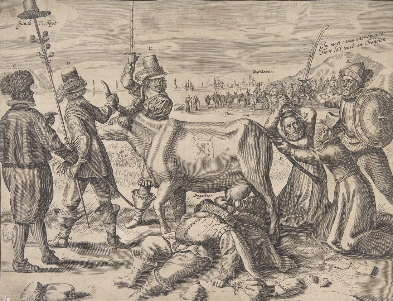 Kamp om den flamske mælkeko, 1646. af Crispijn de Passe I