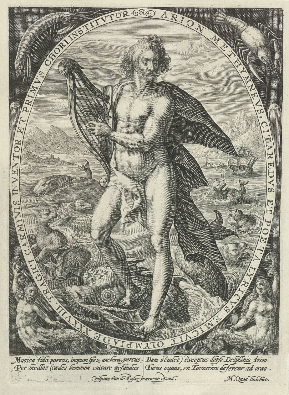 Arion: elementet vand De fire elementer (serietitel) 4. Principles of Musicæ (serietitel) af Crispijn van de Passe (I)
