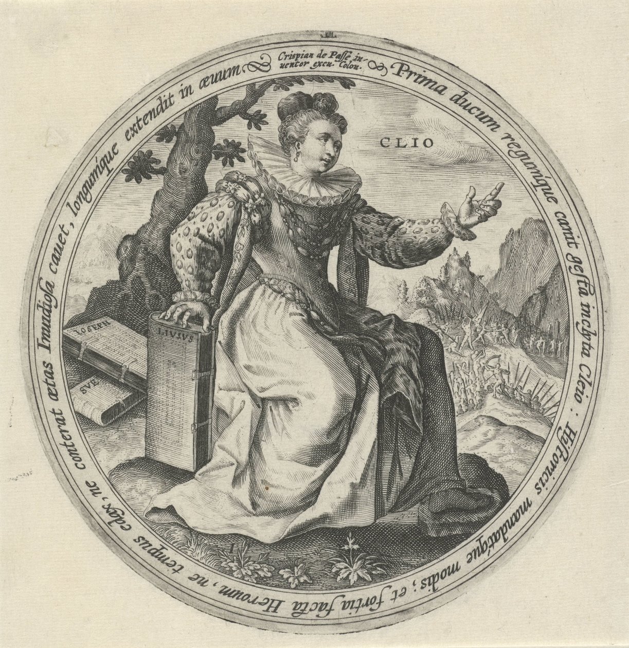Clio The Nine Muses (serietitel) af Crispijn van de Passe (I)