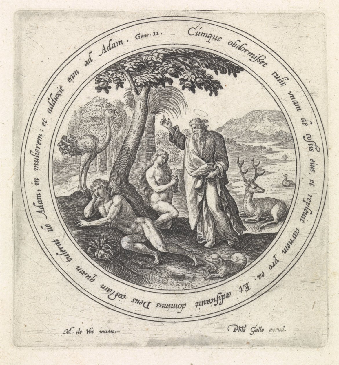 Evas skabelse Historien om Adam og Eva (serietitel) af Crispijn van de Passe (I)