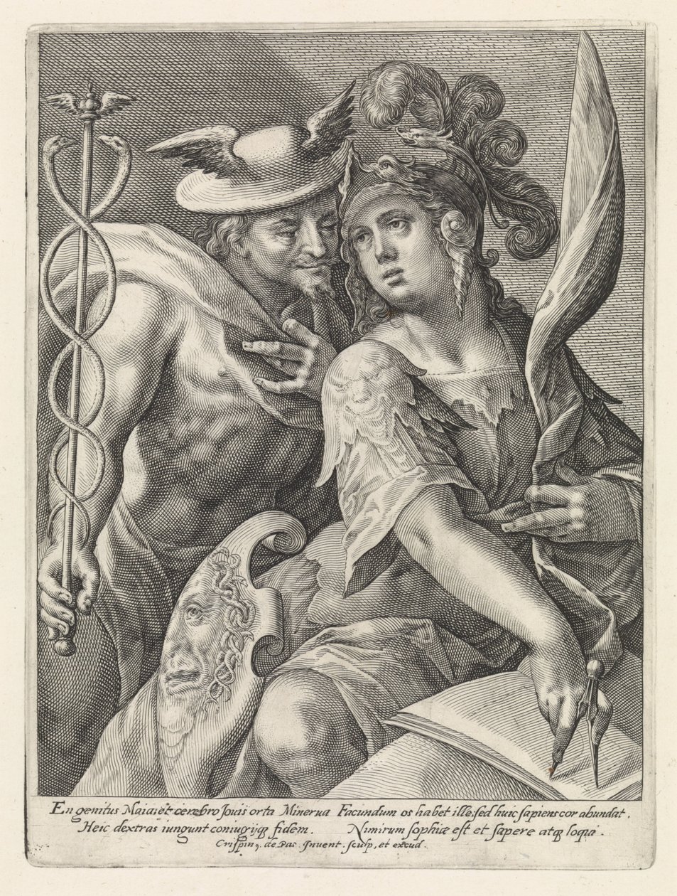 Merkur og Minerva Gods and Goddesses as Lovers (serietitel) af Crispijn van de Passe (I)