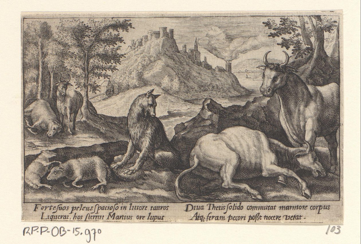 Psamathe forvandler ulven til marmor Metamorphoses of Ovid (serietitel) af Crispijn van de Passe (I)