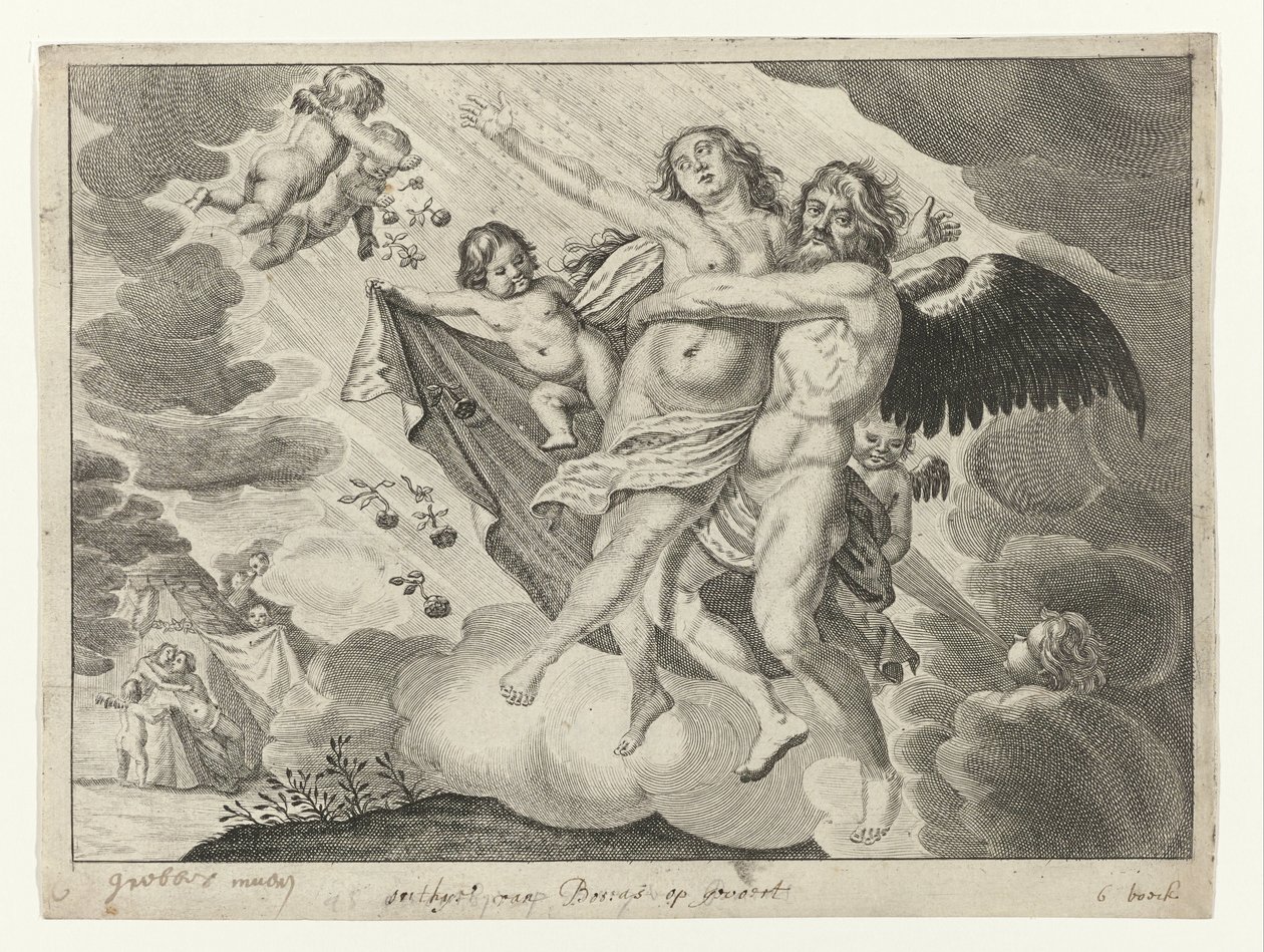 Boreas kidnapper Oreithyia af Crispijn van de Passe (II) (possibly)