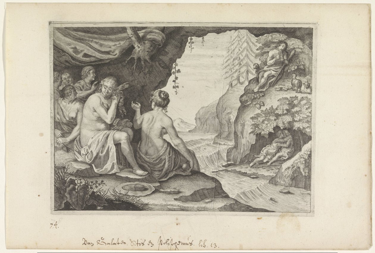 Polyphemus og Acis elsker Galatea Metamorphoses of Ovid (serietitel) af Crispijn van de Passe (II)