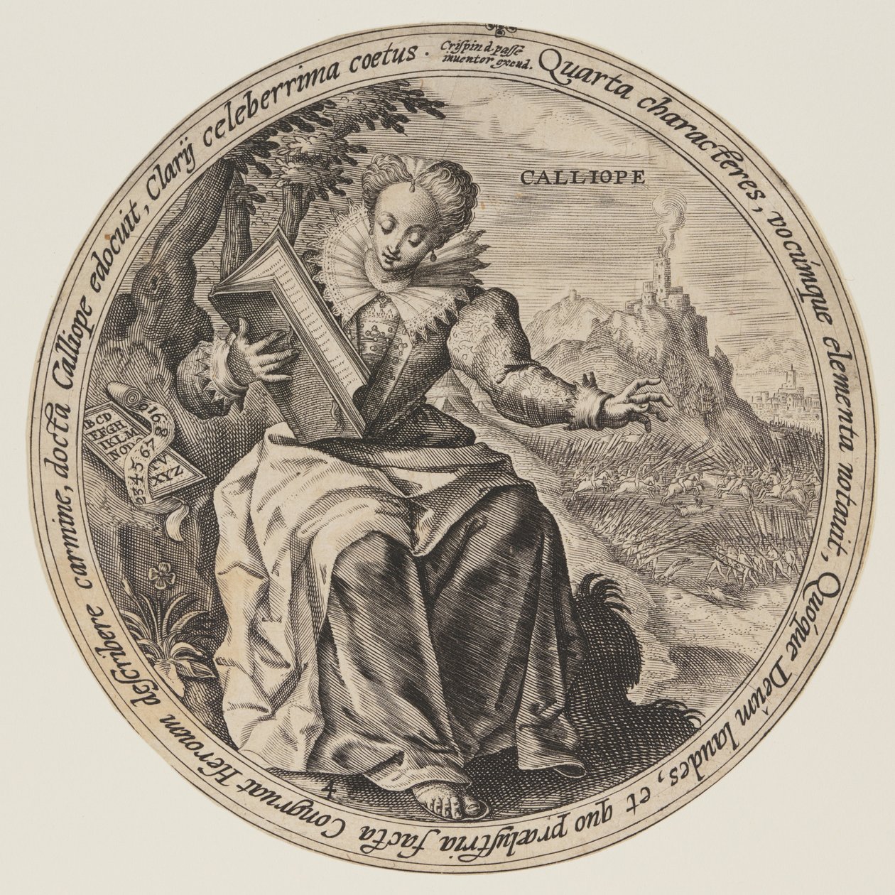 Clio, fra Muserne af Crispijn van de Passe I