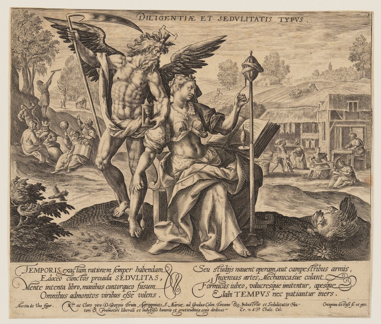 Diligentiae et Sedulitatis Typus, fra Tid med dyder og laster af Crispijn van de Passe I