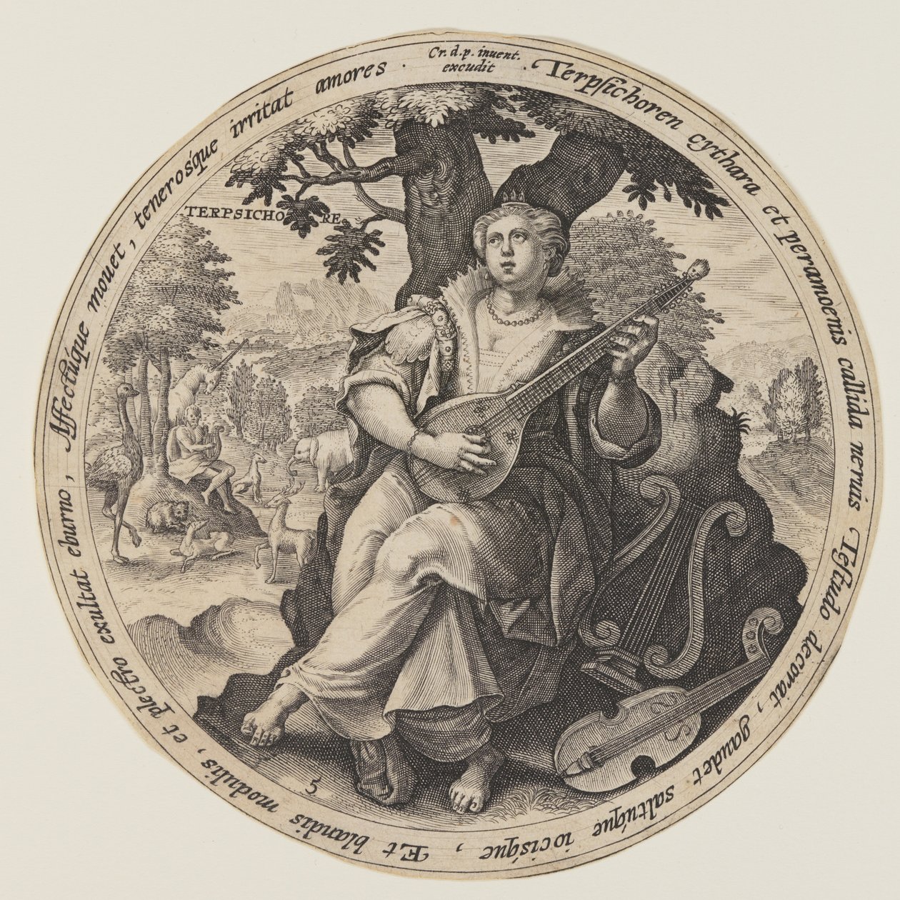 Euterpe, fra Muserne af Crispijn van de Passe I