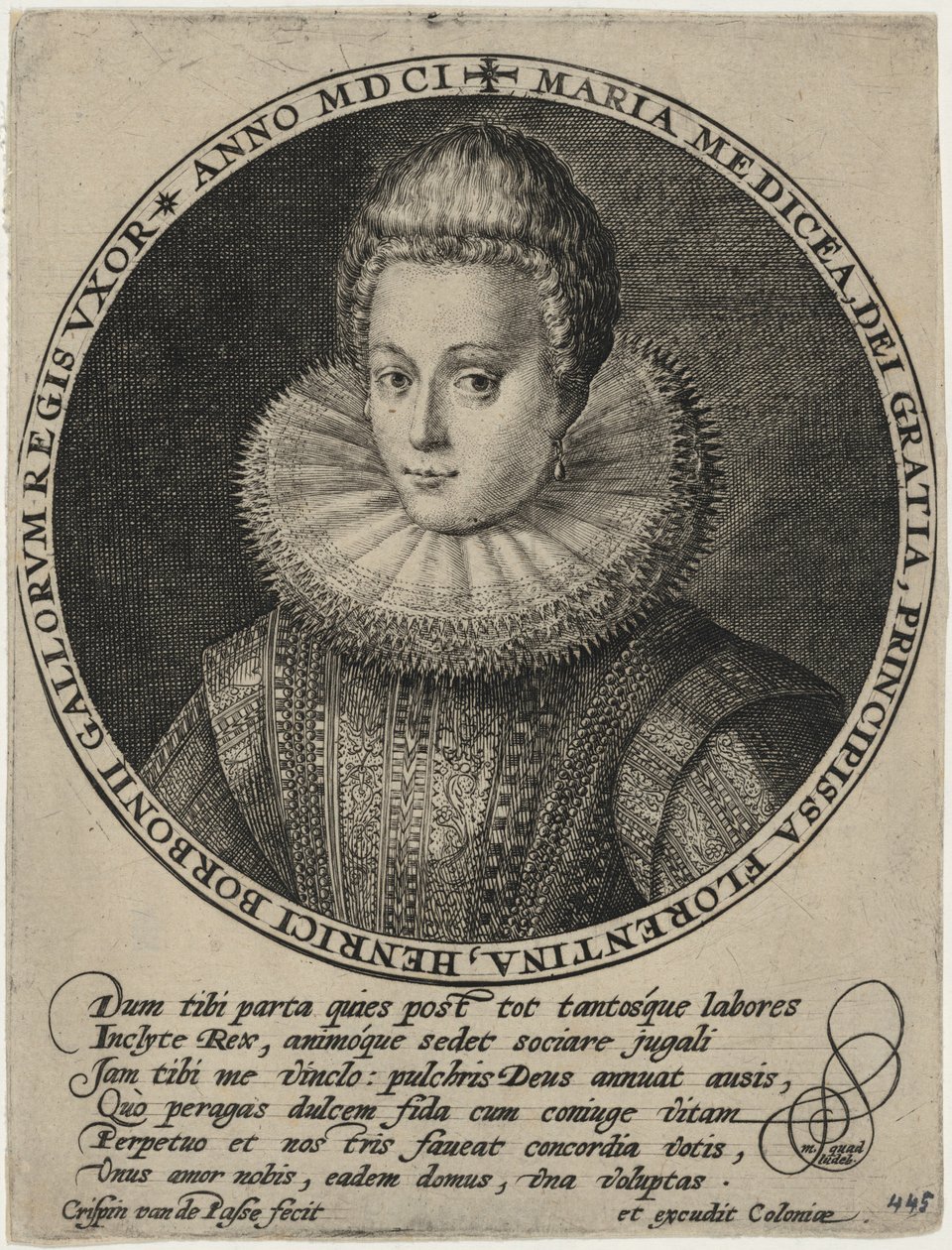Marie de Medicis, dronning af Frankrig af Crispijn van de Passe I