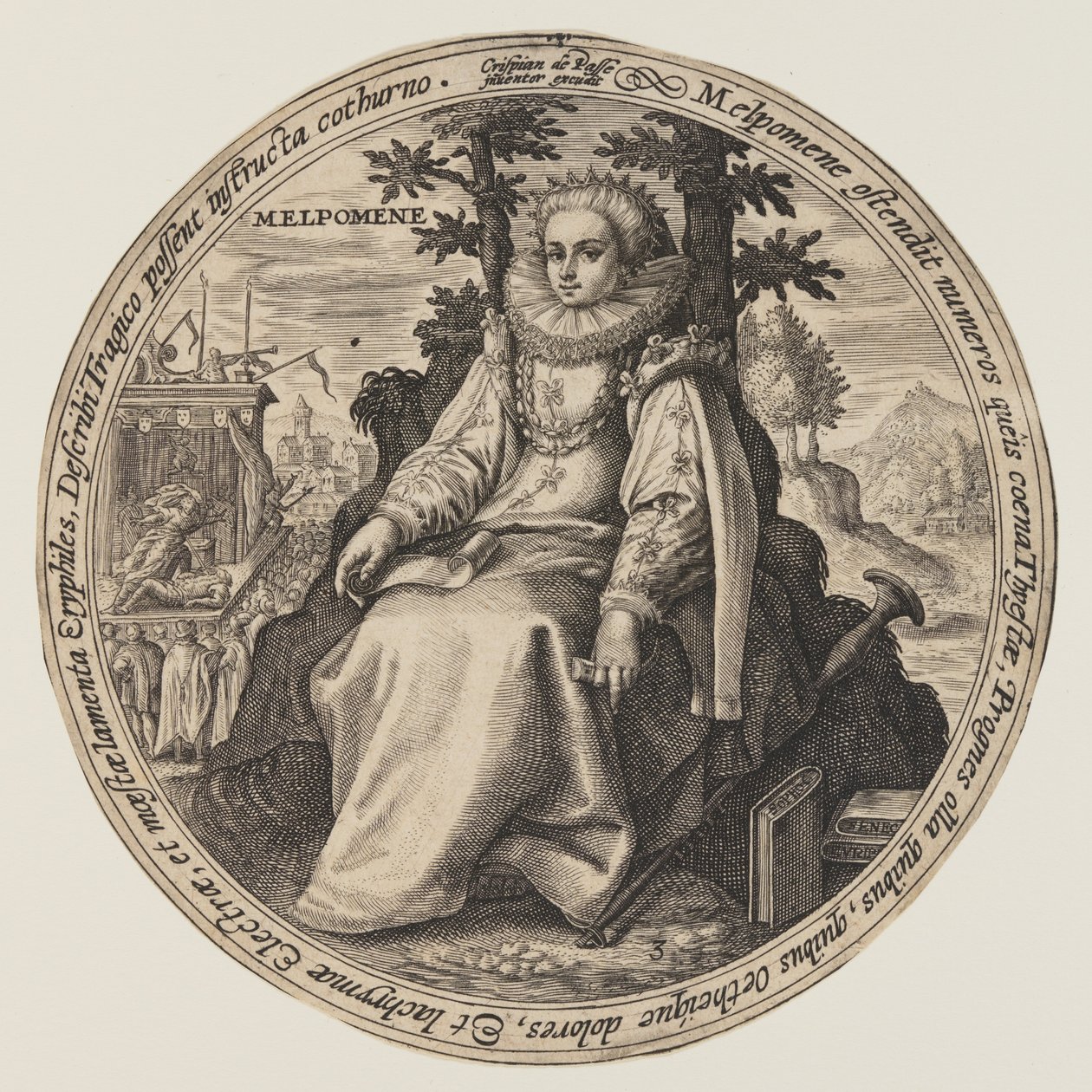 Melpomene, fra Muserne af Crispijn van de Passe I