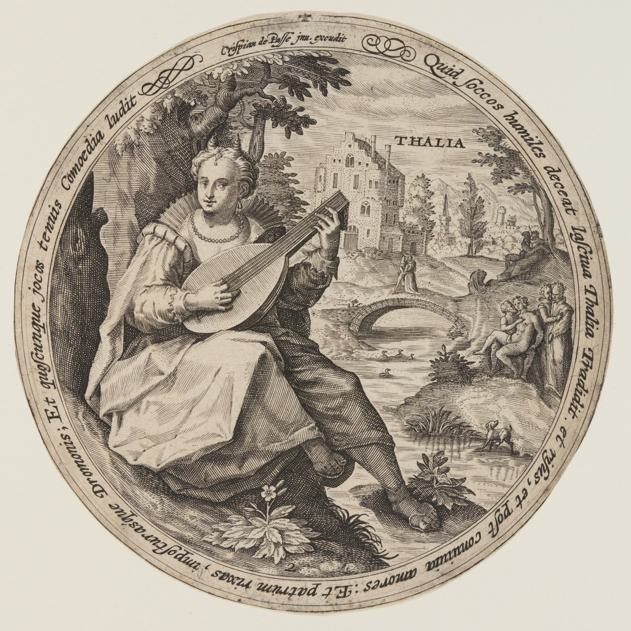 Terpsichore, fra Muserne af Crispijn van de Passe I