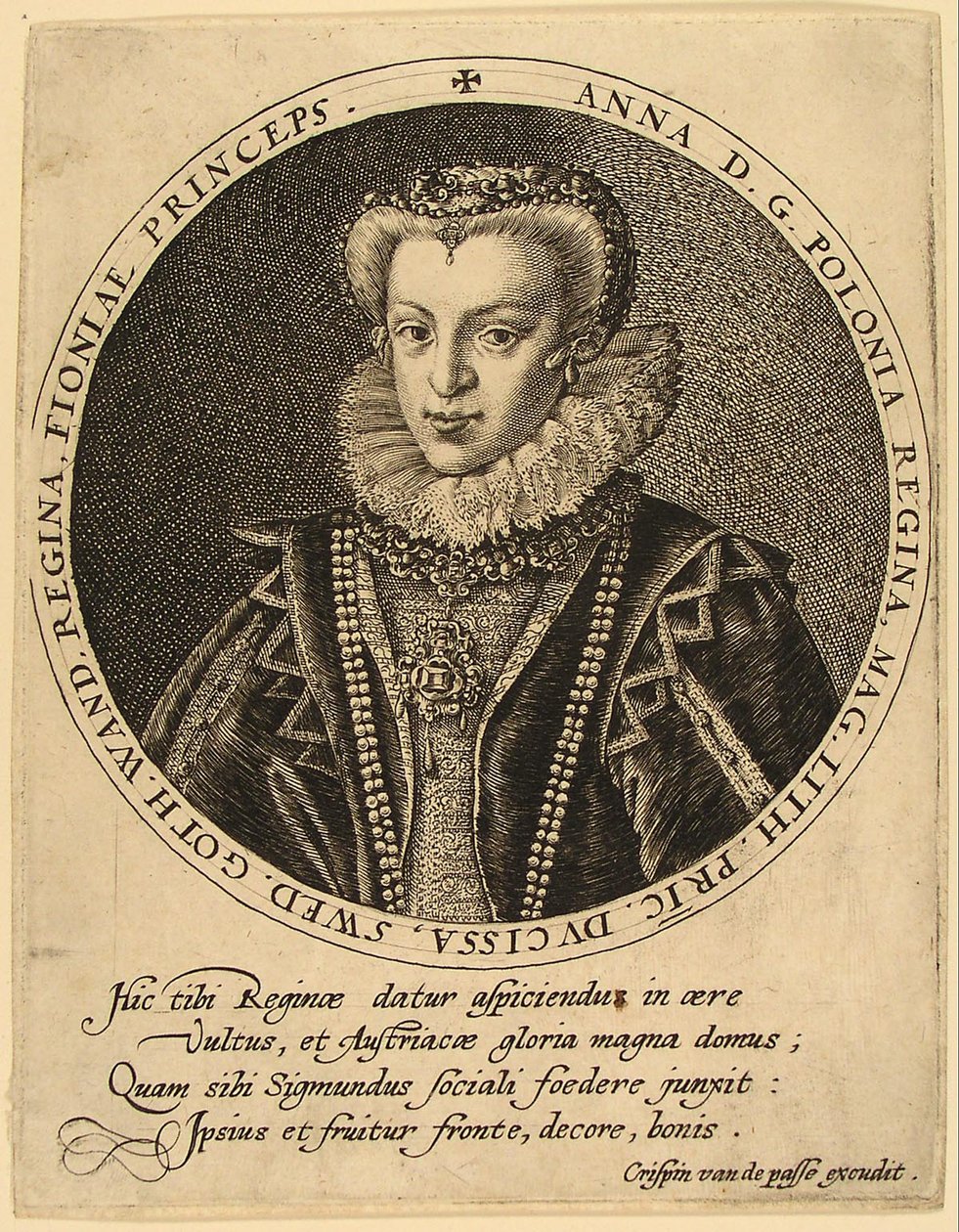 Anna Catherine Constance Vasa af Polen 1619-1651 af Crispijn van de Passe the Elder