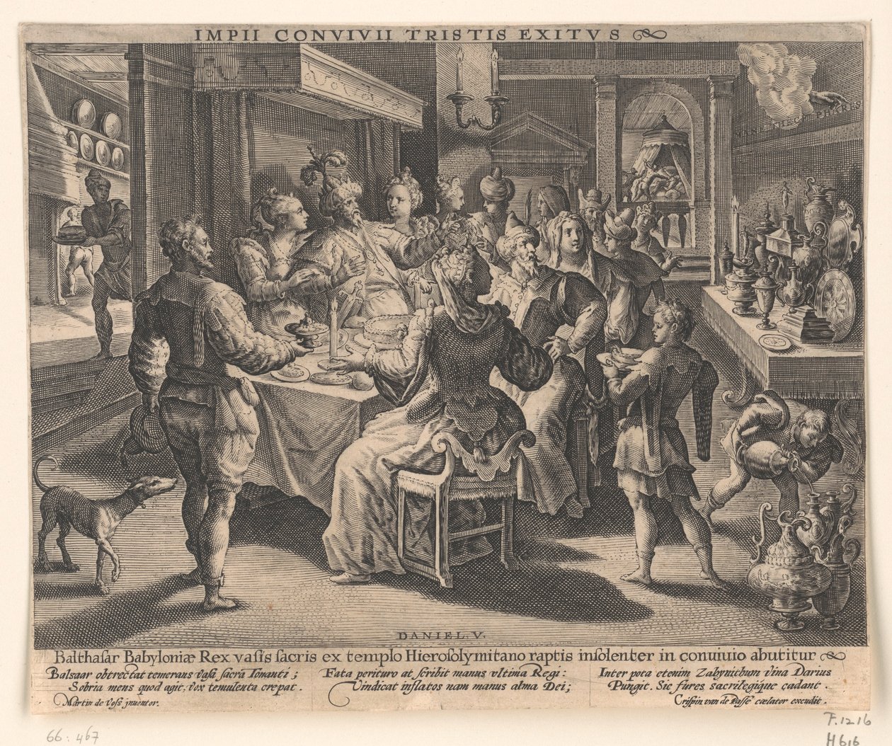 Belshazzars festmåltid af Crispijn van de Passe the Elder