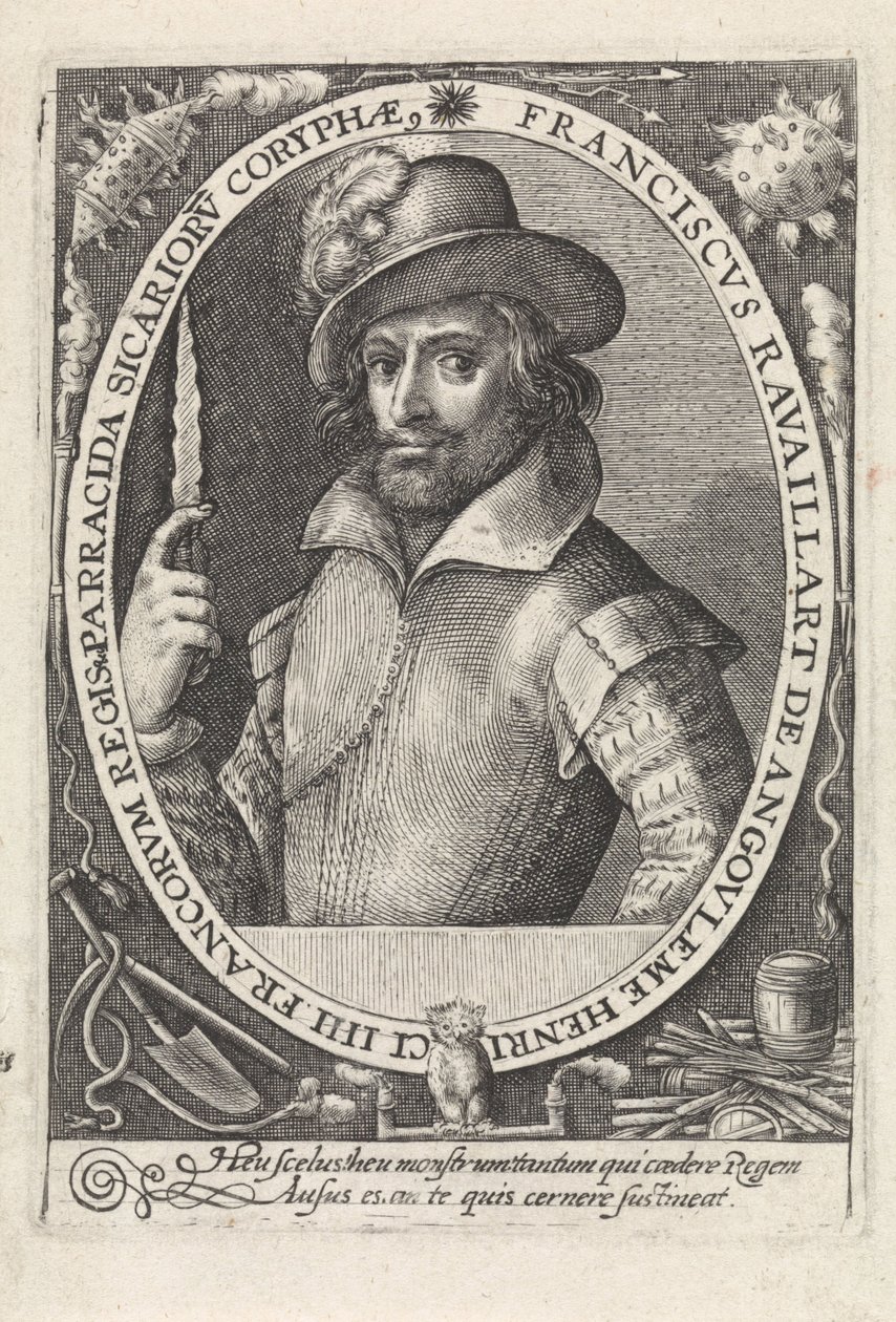 François Ravaillac 1578-1610, morderen af kong Henrik IV af Frankrig, ca 1610-1615. af Crispijn van de Passe the Elder