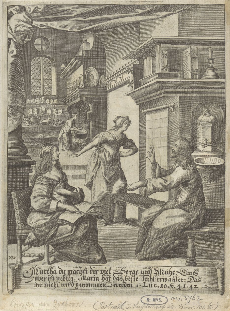 Kristus i Marthas og Marias hus af Crispijn van den Queborn