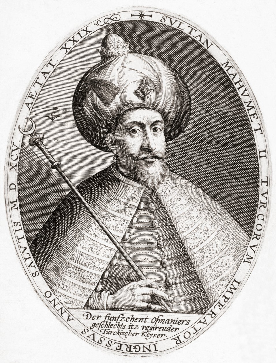 Mehmed III. Sultan, Osmannerriget. Portræt. af Crispin I de (after) Passe