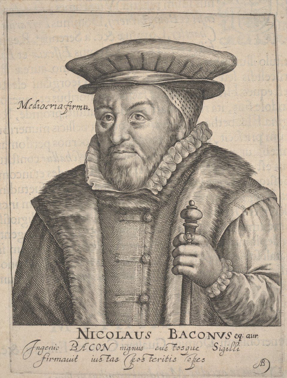 Nicholas Bacon af Crispin I de Passe