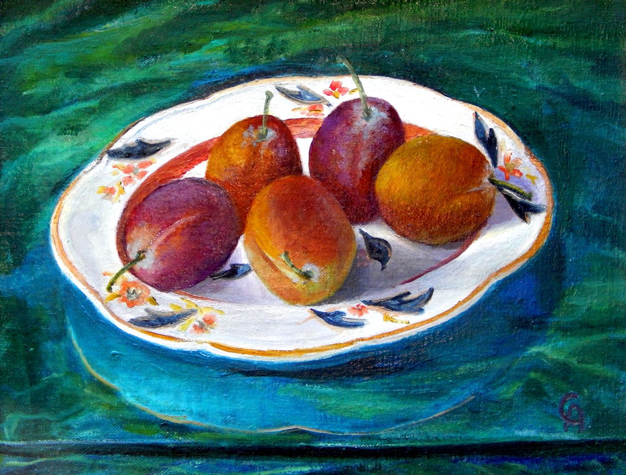 Frugt på en Staffordshire Dish, 2013 af Cristiana Angelini