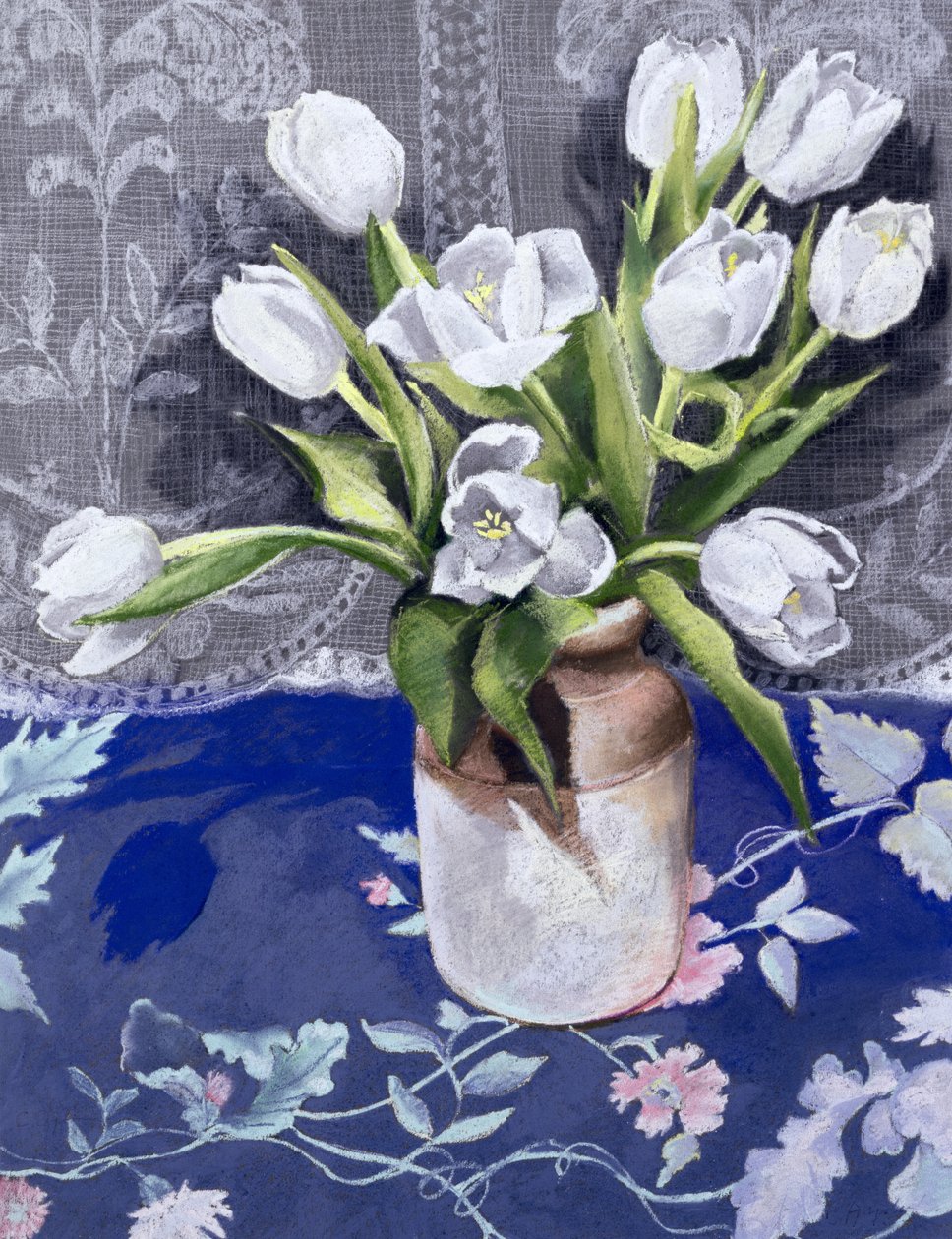 Hvide tulipaner, 1994 (pastel på papir) af Cristiana Angelini
