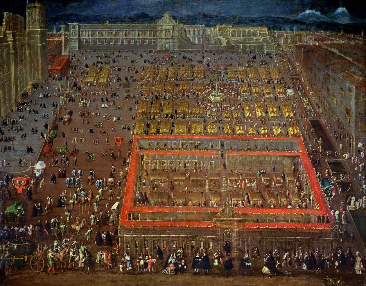 Central Square i Mexico City, 1695 af Cristobal de Villalpando