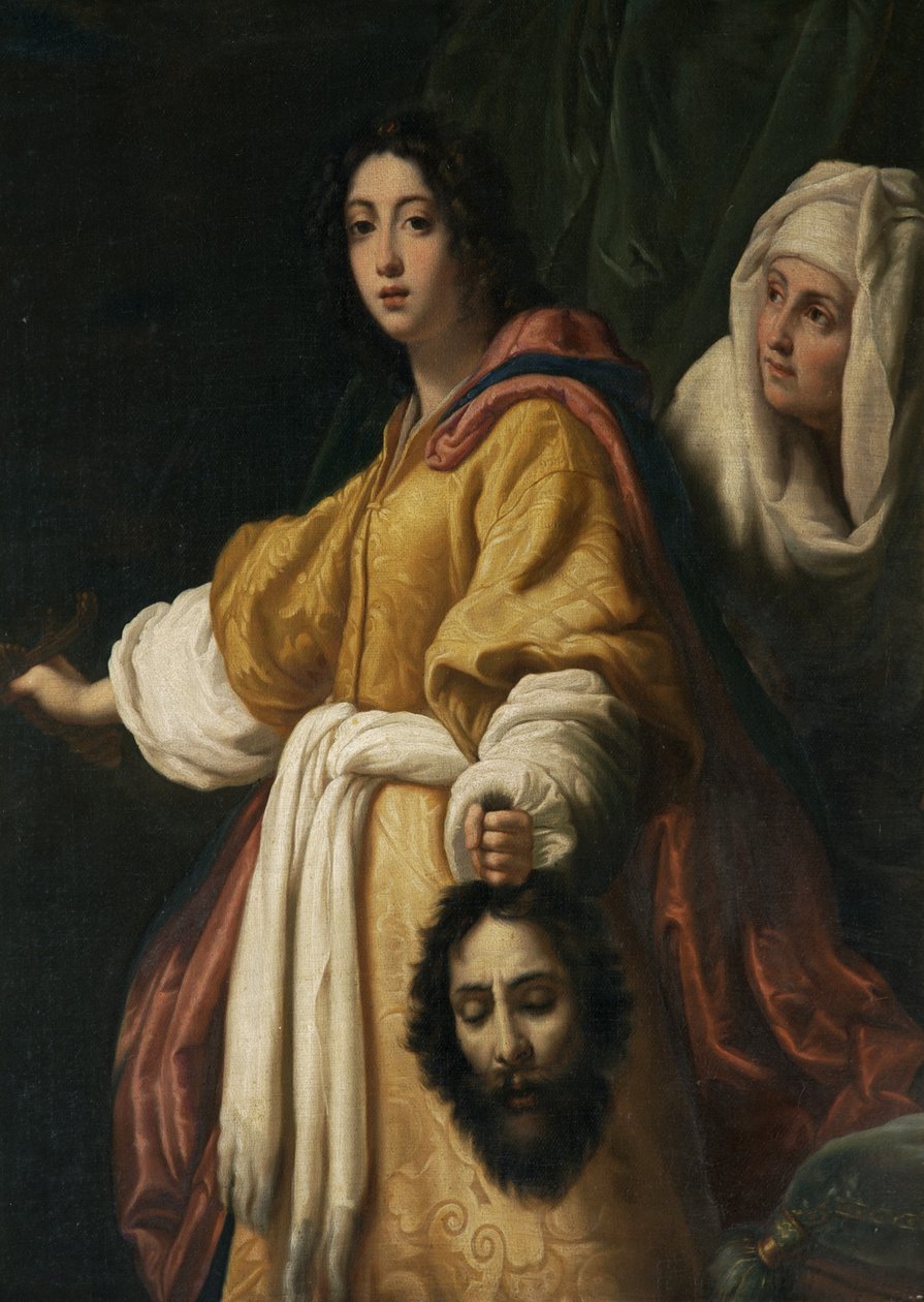Judith med hovedet af Holofernes (olie på lærred) af Cristofano (after) Allori
