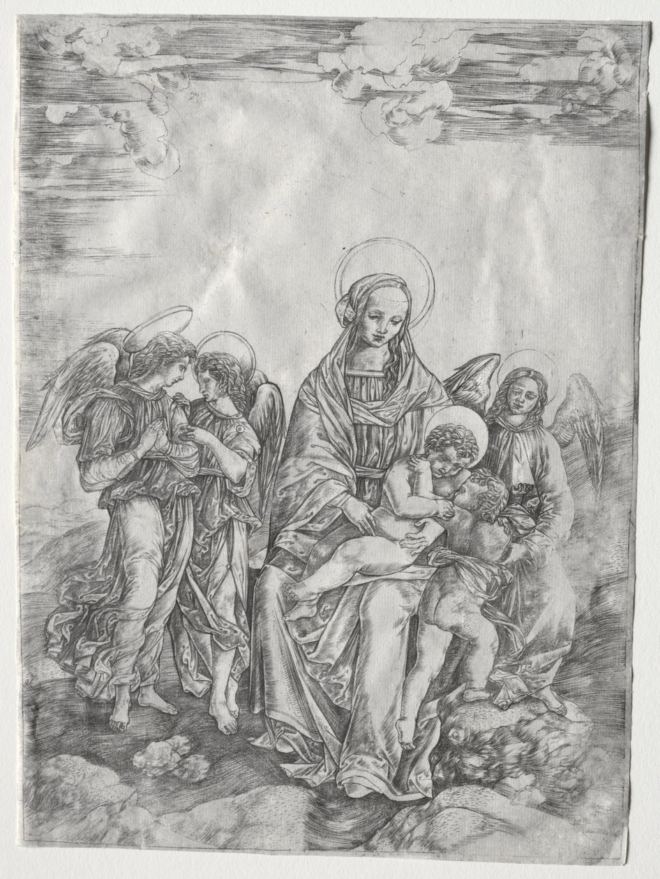 Jomfru og barn med spædbarnet St. John af Cristofano Robetta
