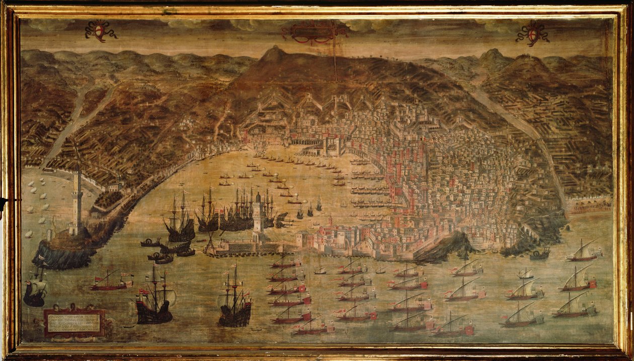 Udsigt over Genova af Cristoforo Grassi or Grasso