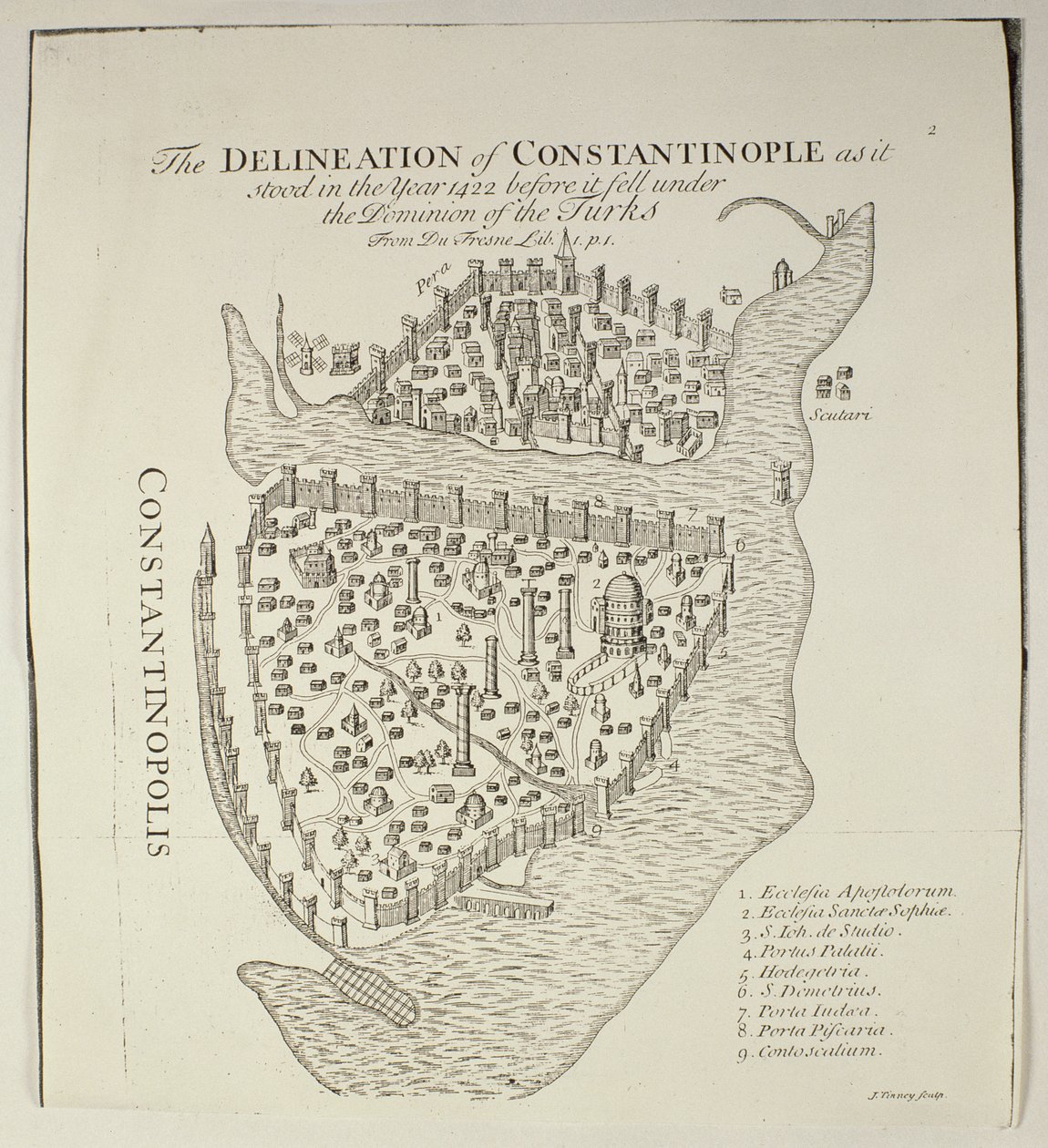 Et kort over Konstantinopel i 1422 af Cristoforo Buondelmonti