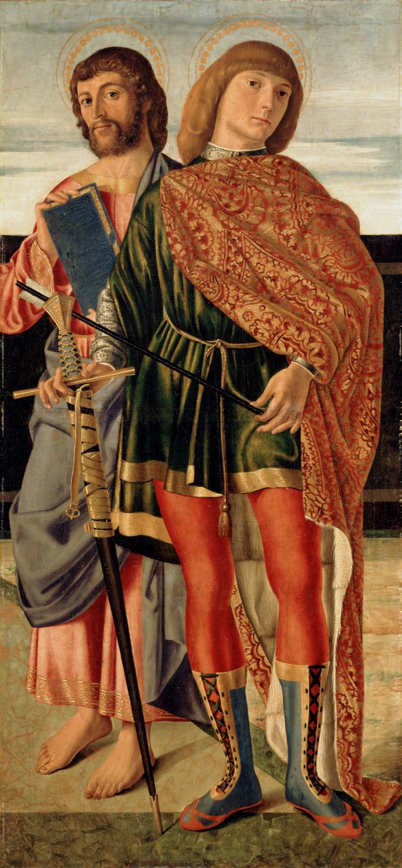 St. Matthew og St. Sebastian, ca. 1499 (tempera på træpanel) af Cristoforo Caselli