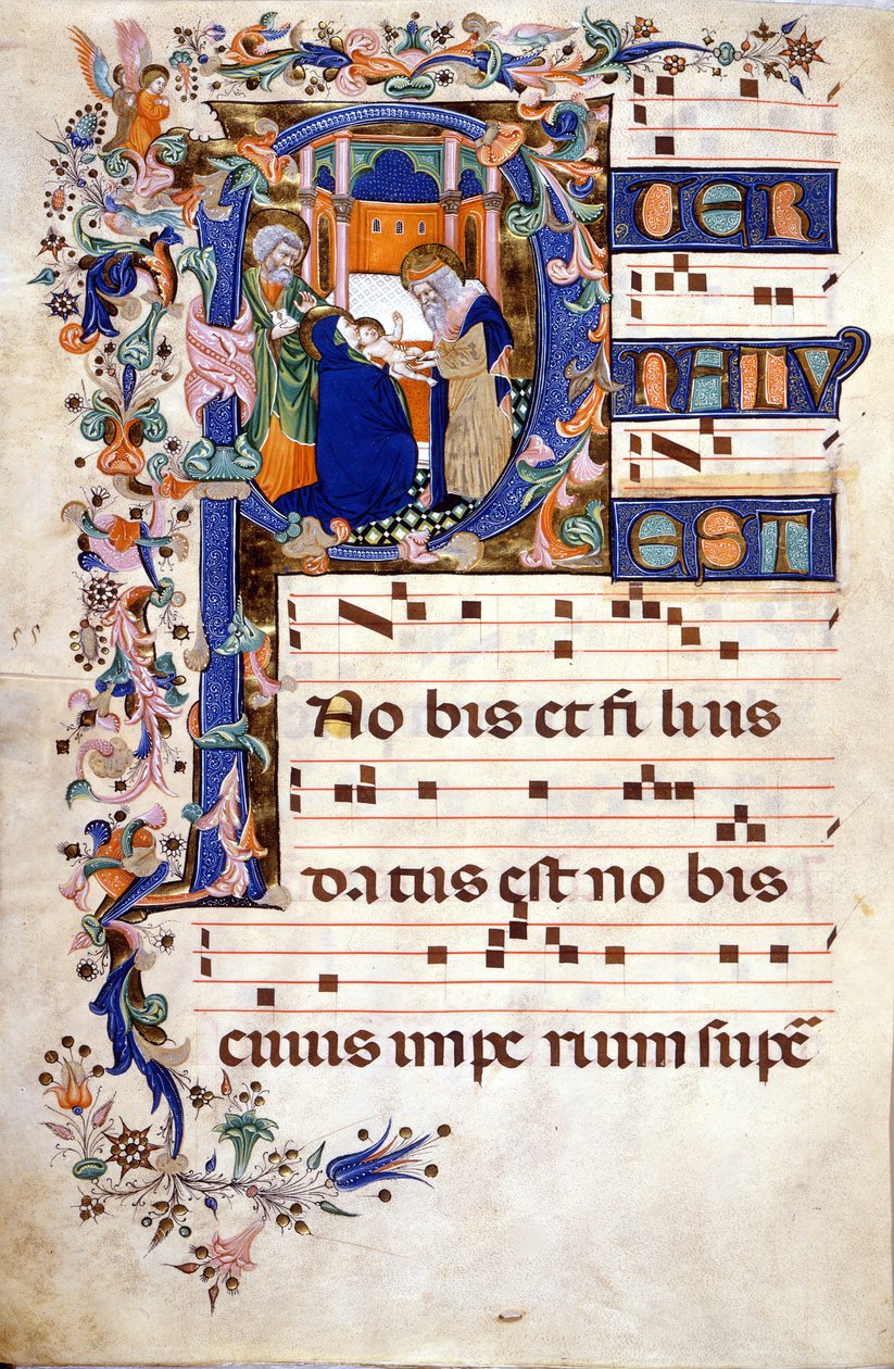 Kristi omskæring i en letrin P. Skillevæg (Kor) fra det 15. århundrede af Cristoforo Cortese (første halvdel af det 15. århundrede). Biblioteca Brera, Milano af Cristoforo Cortese
