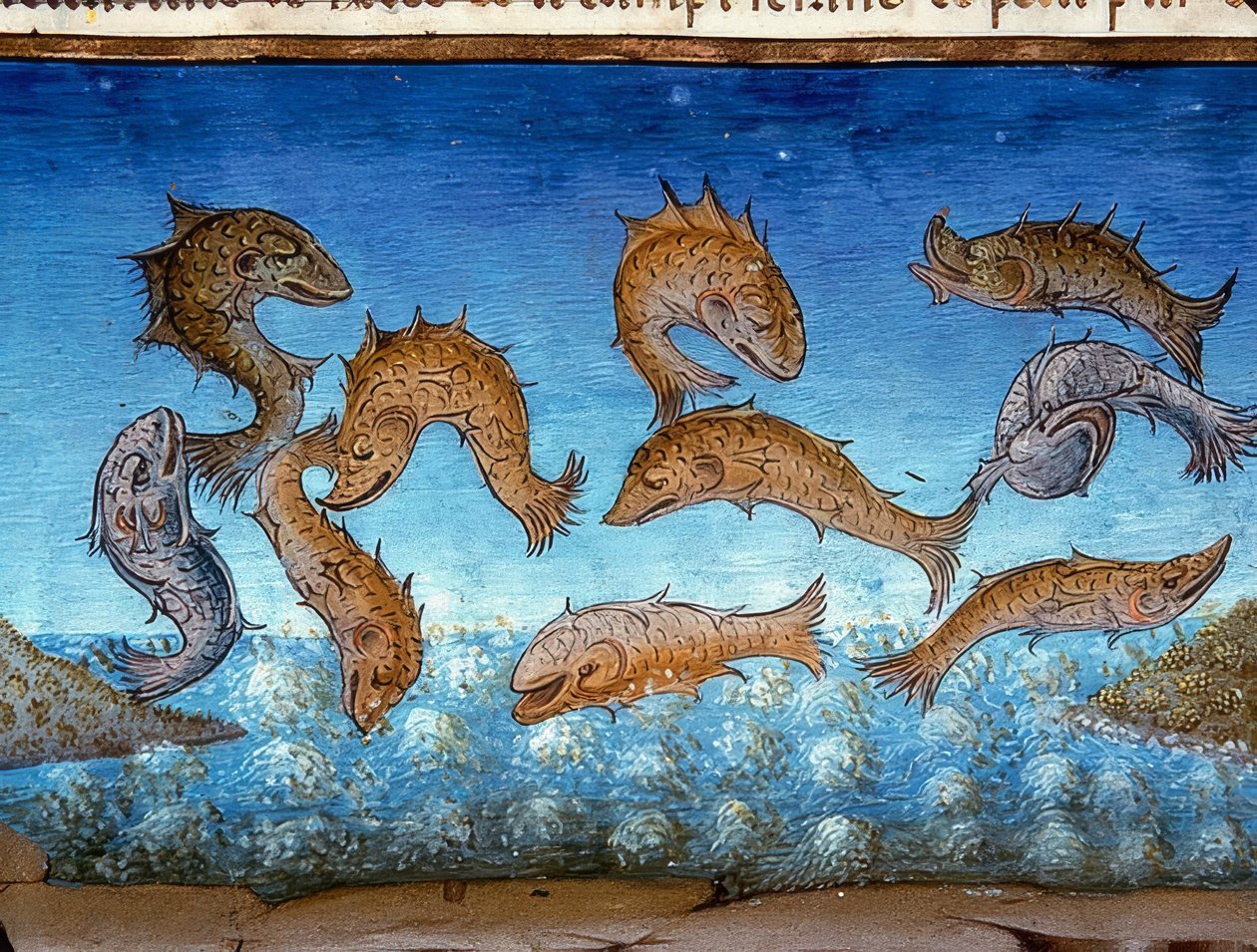 Verdens ende: fisken vil svømme over (c.147r). 1476 af Cristoforo De Predis