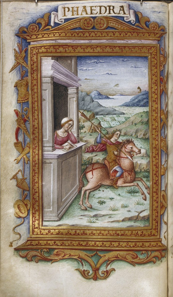 Phaedra stirrer på Hippolytus Illustration til The Heroides af Ovid, 1485-1499 af Cristoforo Majorana