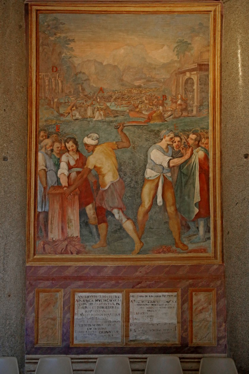 Martyrium og lemlæstelse af forskellige helgener (fresko) af Cristoforo & Tempesta Antonio (1555 1630) Roncalli