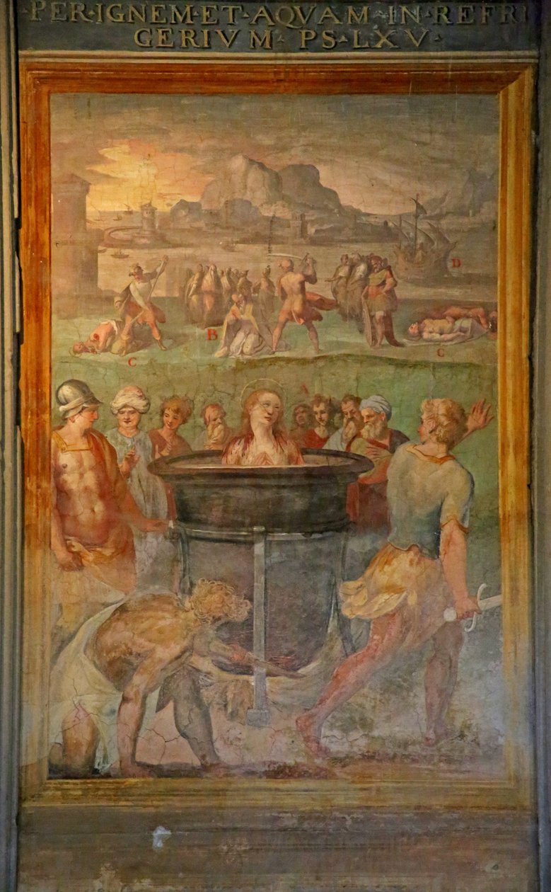 En kvindelig helgen bliver kogt levende af Cristoforo and Tempesta, Antonio Roncalli