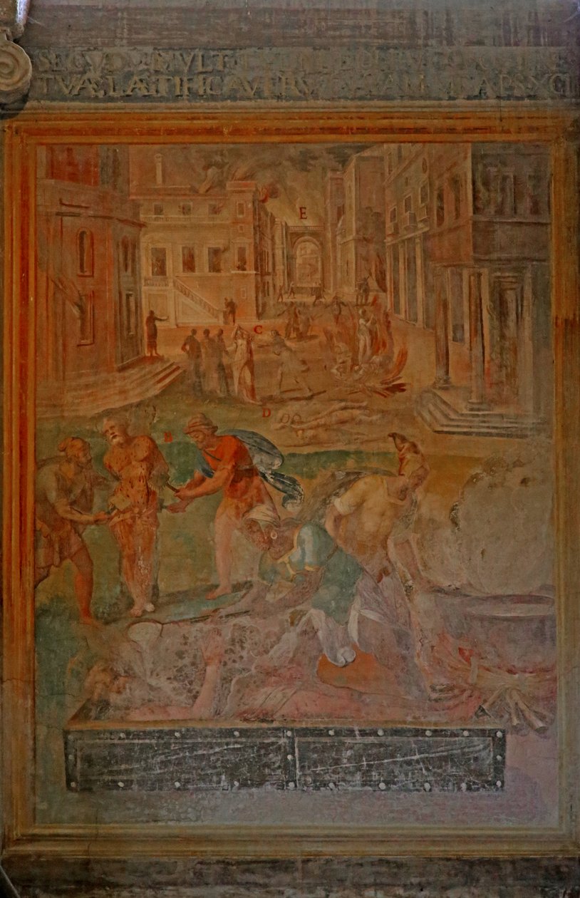 Martyrdød og lemlæstelse af forskellige helgener af Cristoforo and Tempesta, Antonio Roncalli