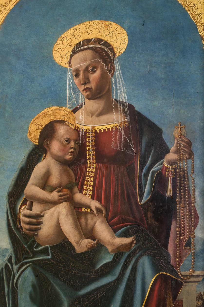 Madonna med Jesusbarnet, detalje af 2384571 (olie på panel) af Cristoforo da Lendinara Canozzi or Canozi