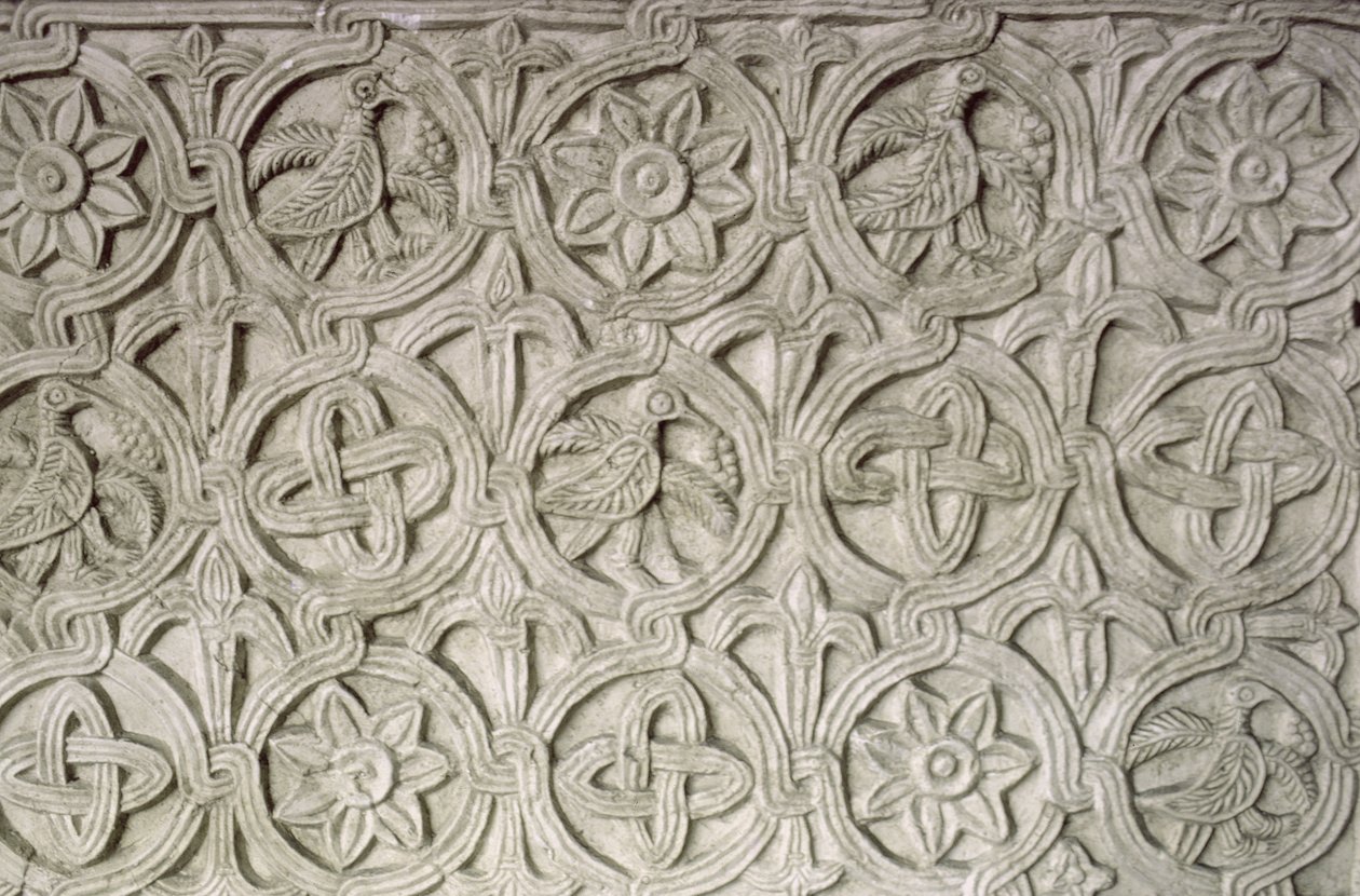 Detalje fra en udskåret skærm, 9.-10. århundrede (udskåret sten) af Croatian School