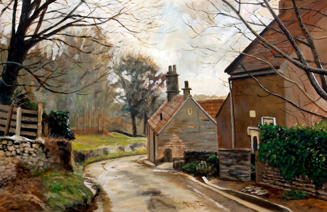 After the Rain, Cotswolds, 2010 (akryl på papir) af Cruz Jurado Traverso