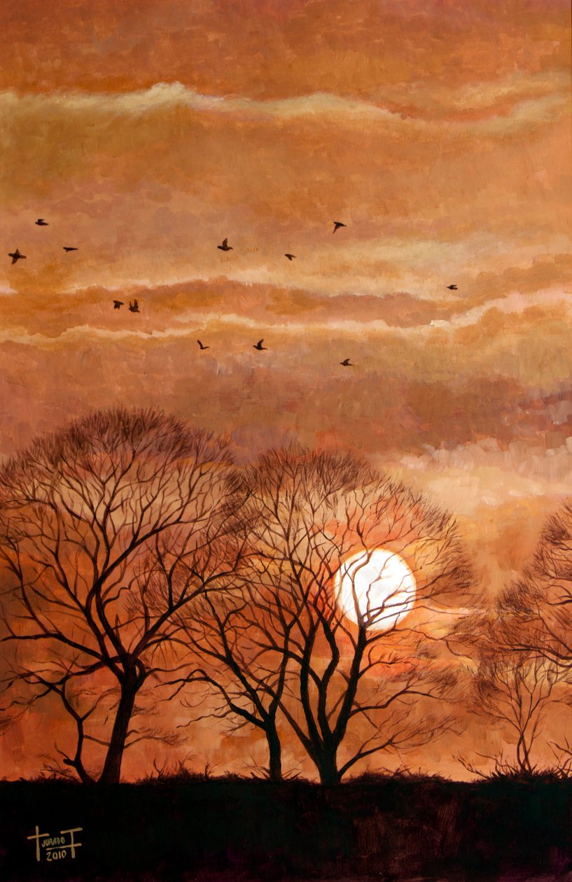 Sunset, Windsor, 2010 (akryl på papir) af Cruz Jurado Traverso