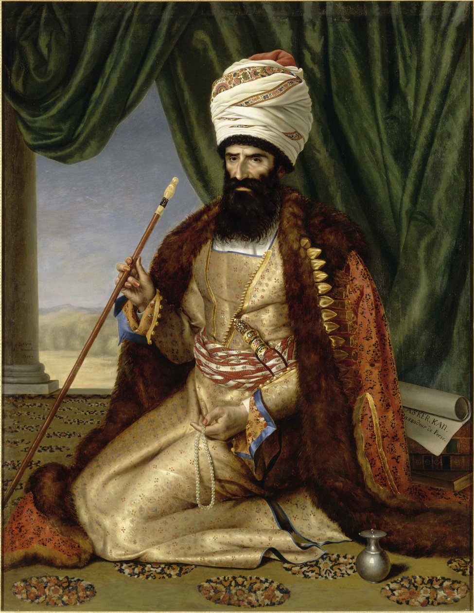 Portræt af Asker Khan, Persiens ambassadør, i Paris i 1808, 1809. af Césarine Henriette Davin Mirvault
