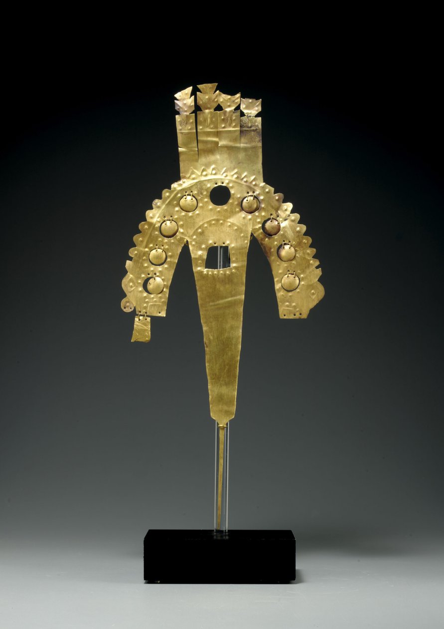 En Huari guldfane-pynt, sydkysten, ca. 700-1000 (guld) af Culture Huari
