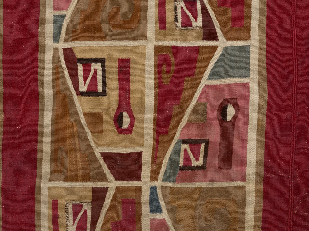 Tunika med profilhoveder og trinbånd, ca. 650-800 (bomuld og kamelfibre) af Culture Huari