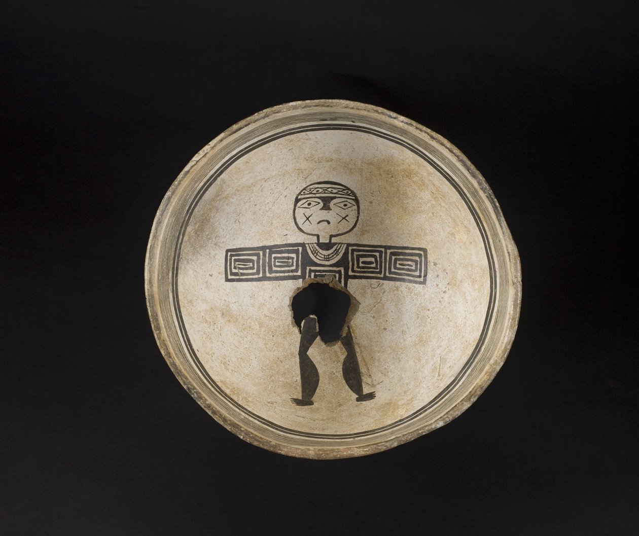 Skål med malede motiver, ca. 1200-1300 (keramik med pigment) af Culture Mimbres