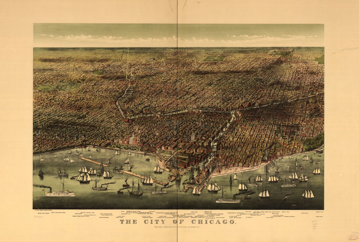 Byen Chicago. af Currier and Ives